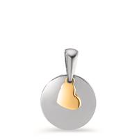 Pendentif Or blanc 14K, Or jaune 14K Coeur Ø10 mm-598013
