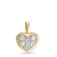 Pendentif Or jaune 14K Zircone 6 Pierres Coeur-598017