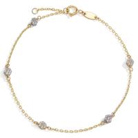 Bracelet Or jaune 14K Zircone 35 Pierres 16-18 cm-598023