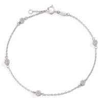 Bracelet Or blanc 14K Zircone 35 Pierres 17.5-18.5 cm-598024