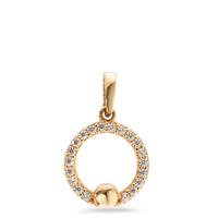 Pendentif Or jaune 14K Zircone 20 Pierres Ø10 mm-598029