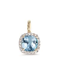 Pendentif Or jaune 14K Topaze bleu-598076