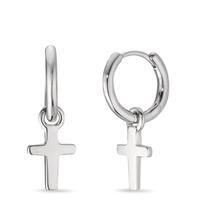 Créoles à charnières Argent Rhodié Croix-598204