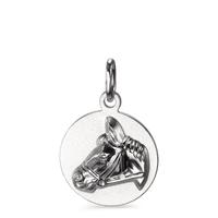 Pendentif Argent Rhodié Cheval Ø12 mm-598221