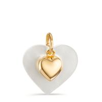 Pendentif Or jaune 9K nacre Coeur Ø13 mm-598226