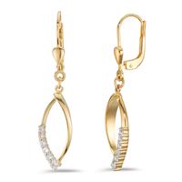 Pendant d'oreilles Or jaune 18K Zircone 12 Pierres-598255