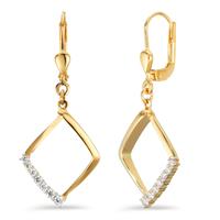 Pendant d'oreilles Or jaune 18K Zircone 14 Pierres-598257
