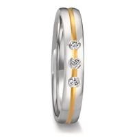 Alliance Titane, Or jaune 18K Diamant 0.09 ct, 3 Pierres, w-si-598525