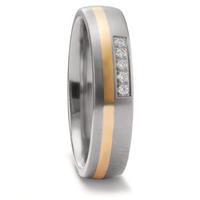 Alliance Titane, Or jaune 18K Diamant 0.05 ct, 5 Pierres, w-si-598527