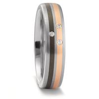 Alliance Titane, Or rouge 18K, Carbone Diamant 0.03 ct, 3 Pierres, w-si-598529