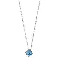 Collier Argent Zircone bleu clair Rhodié 42-45 cm Ø6 mm-598618