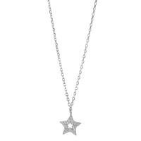 Collier Argent Zircone Rhodié Étoile 42-45 cm-598638