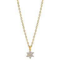 Collier Argent Zircone jaune Plaqué or Fleur 42-45 cm-598646