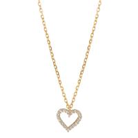 Collier Argent Zircone jaune Plaqué or Coeur 42-45 cm-598652