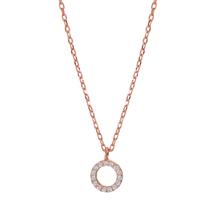 Collier Argent Zircone rosé Plaqué or 42-45 cm Ø6.5 mm-598667