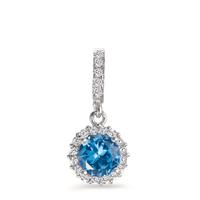 Pendentif Argent Zircone Rhodié Ø8.5 mm-598679