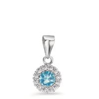 Pendentif Argent Zircone Rhodié Ø8 mm-598682