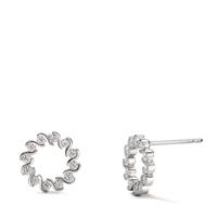 Clous d'oreilles Argent Zircone 24 Pierres Rhodié Ø10 mm-598720