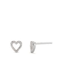 Clous d'oreilles Argent Zircone Rhodié Coeur Ø6.5 mm-598726