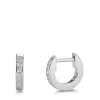 Créoles à charnières Argent Zircone 12 Pierres Rhodié-598736