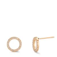 Clous d'oreilles Argent Zircone jaune Plaqué or Ø9 mm-598756