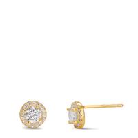 Clous d'oreilles Argent Zircone jaune Plaqué or Ø7 mm-598760