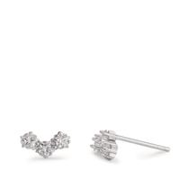 Clous d'oreilles Argent Zircone 6 Pierres Rhodié Étoile-598775