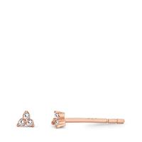 Clous d'oreilles Argent Zircone 6 Pierres rosé Plaqué or Ø3 mm-598787