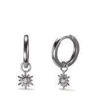 Créole avec pendentif Argent Zircone 2 Pierres Rhodié-598823
