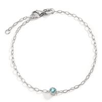 Bracelet Argent Zircone aqua Rhodié 16-18 cm-598833