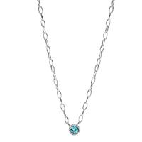 Collier Argent Zircone aqua Rhodié 40-45 cm-598834