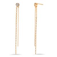 Pendant d'oreilles Bronze Zircone 2 Pierres Plaqué or-598842