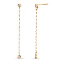 Pendant d'oreilles Bronze Zircone 4 Pierres Plaqué or-598845