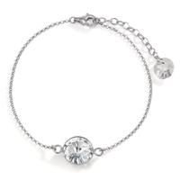 Bracelet Argent Zircone blanc, 2 Pierres Rhodié 17.5-20.5 cm Ø11 mm-598869