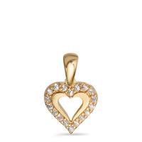 Pendentif Or jaune 9K Zircone Coeur Ø9 mm-598877