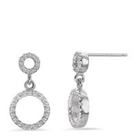 Pendant d'oreilles Argent Zircone Rhodié Ø10 mm-598902