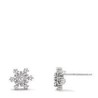 Ohrstecker Silber Zirkonia rhodiniert Schneeflocke Ø7.5 mm-598929