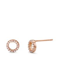 Clous d'oreilles Argent Zircone rosé Plaqué or Ø7 mm-598936