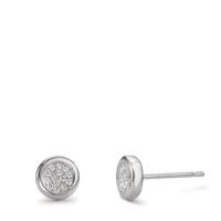 Clous d'oreilles Argent Zircone Rhodié Ø6.5 mm-598937