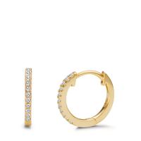 Créoles à charnières Argent Zircone 22 Pierres jaune Plaqué or-598955