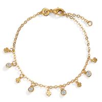 Bracelet Bronze Zircone 4 Pierres Feuille de Trèfle 16-18 cm-598984