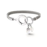 Bracelet Acier inoxydable, Cuir nappa 18 cm-598991