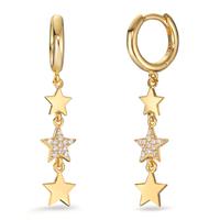 Créoles à charnières Argent jaune Rhodié Étoile-599185
