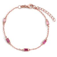 Bracelet Argent Zircone rose, 5 Pierres rosé Plaqué or 16-18.5 cm-599188