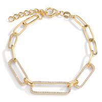 Bracelet Argent Zircone jaune Plaqué or 17-19 cm-599199