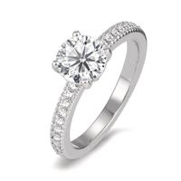 Bague solitaire Argent Zircone Rhodié Ø7 mm-599202