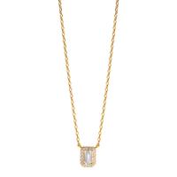 Collier Argent Zircone 19 Pierres jaune Plaqué or 40-45 cm-599233