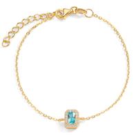 Bracelet Argent Zircone jaune Plaqué or 16-19 cm-599239