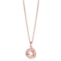 Collier Argent Zircone rosé Plaqué or 40-45 cm Ø12 mm-599244