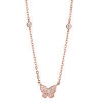 Collier Argent Zircone rosé Plaqué or Papillon 40-45 cm-599258